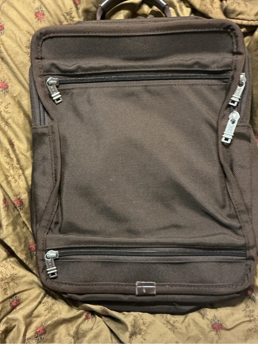 Tumi Brown Men's Backpack with Silver Hardware